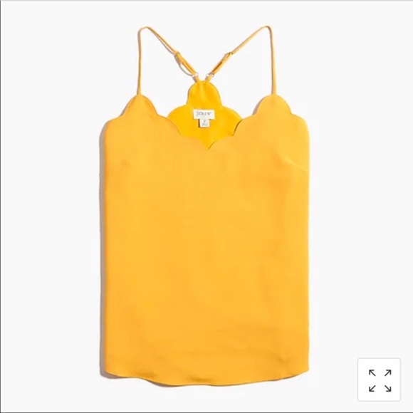J.Crew Women's Scalloped Crepe Cami size 12 Yellow - Picture 3 of 8